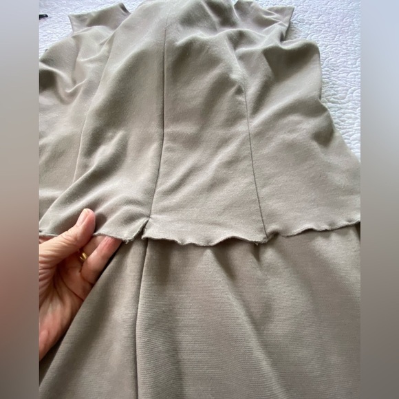Donna Ricco Taupe Ruffled Layered Look Knee Length Midi Dress Feminine Size 12​ - Picture 9 of 11